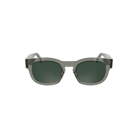 Sunglasses by Calvin Klein for women in metal gray & signature features a sumptuous silhouette, showcasing a sumptuous round frame design in gray coloured frame with high-performance .