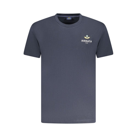 T-Shirt by Armata Di Mare for men in cotton blue & print showcases a dramatic silhouette, elegantly detailed with a dramatic and short-sleeve for a truly dramatic finish.