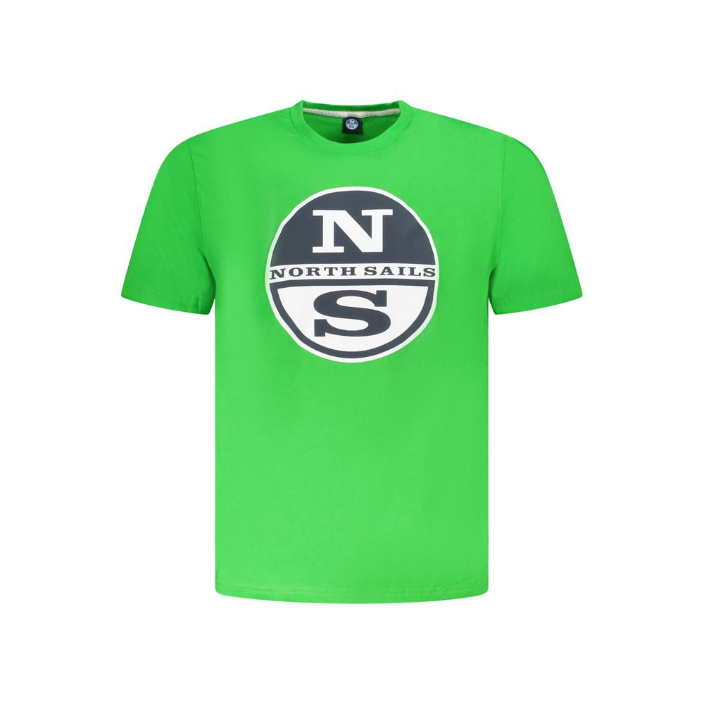 T-Shirt by North Sails for men in cotton green & print showcases a dramatic silhouette, elegantly detailed with a dramatic crew neckline and short-sleeve for a truly dramatic finish.