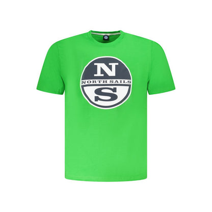 T-Shirt by North Sails for men in cotton green & print showcases a dramatic silhouette, elegantly detailed with a dramatic crew neckline and short-sleeve for a truly dramatic finish.