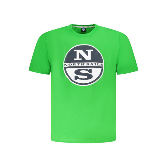 T-Shirt by North Sails for men in cotton green & print showcases a dramatic silhouette, elegantly detailed with a dramatic crew neckline and short-sleeve for a truly dramatic finish.