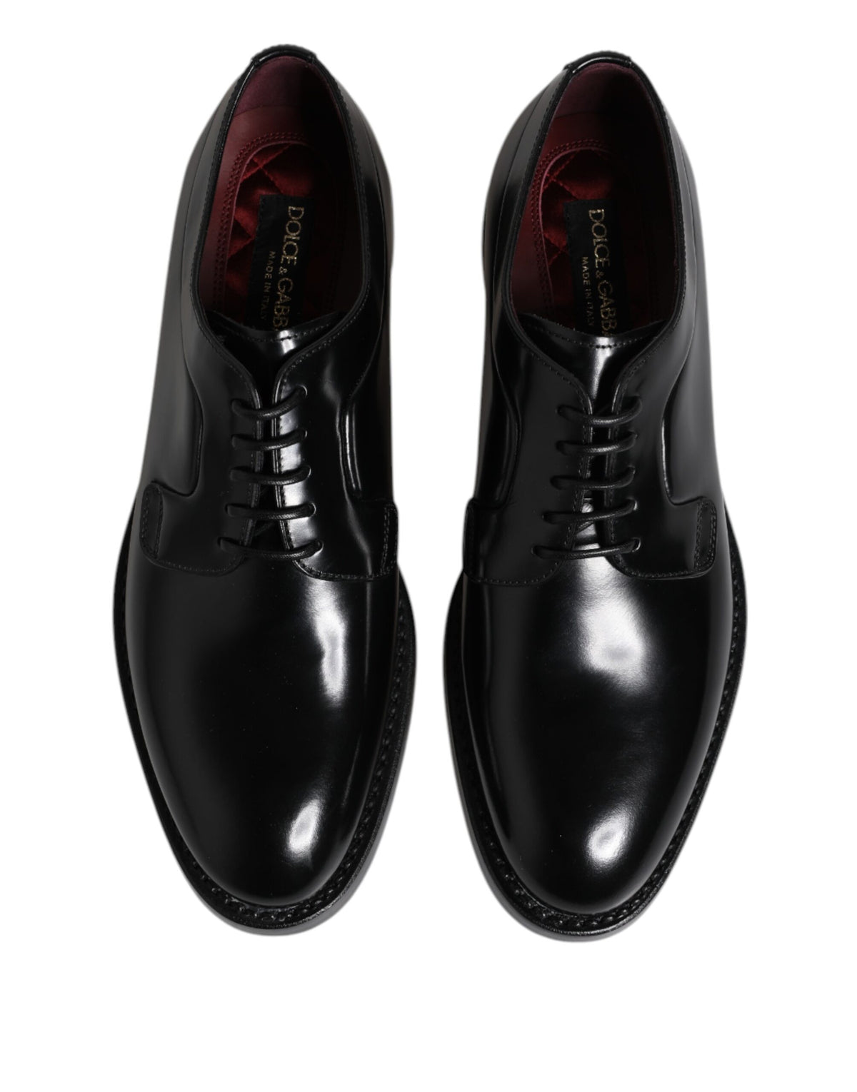 Dolce & Gabbana Men's Calf Leather Derby Lace-Up Shoes - Black