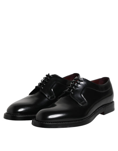 Dolce & Gabbana Men's Calf Leather Derby Lace-Up Shoes - Black