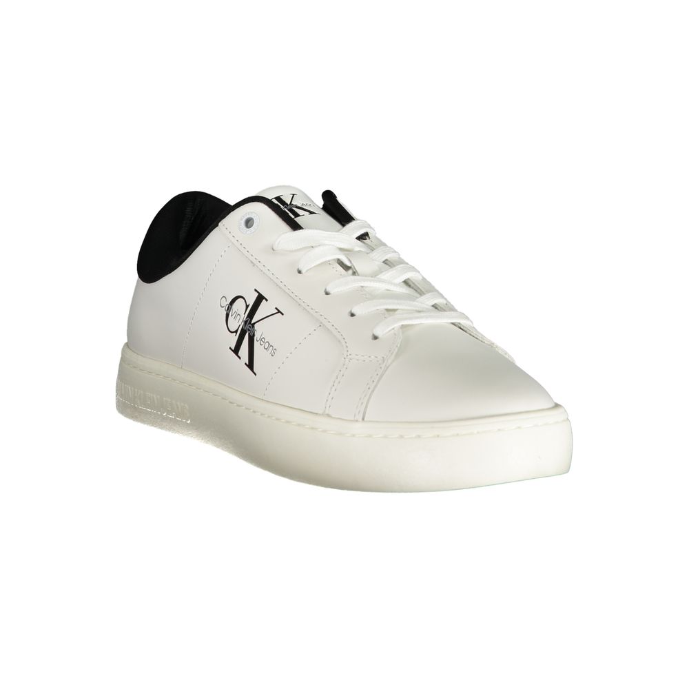 Sneakers by Calvin Klein for men in polyester polyurethane leather white features an sumptuous design from the Men's Athletic Polyester Polyurethane Leather Sneakers collection, highlighting a sumptuous athletic style for a premium, high-fashion look.