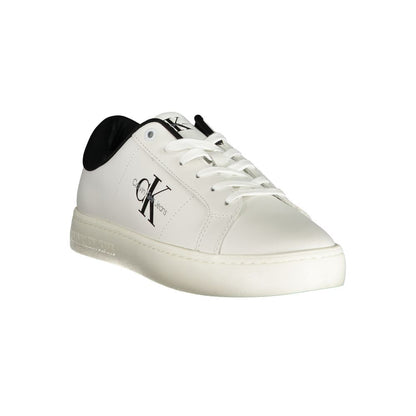 Sneakers by Calvin Klein for men in polyester polyurethane leather white features an sumptuous design from the Men's Athletic Polyester Polyurethane Leather Sneakers collection, highlighting a sumptuous athletic style for a premium, high-fashion look.