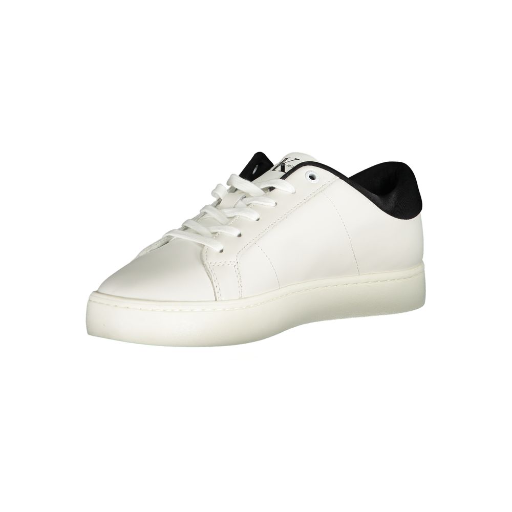 Sneakers by Calvin Klein for men in polyester polyurethane leather white features an sumptuous silhouette, showcasing the premium Men's Athletic Polyester Polyurethane Leather Sneakers in a sumptuous athletic style that offers a sumptuous finish for refined style.