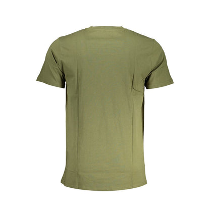 T-Shirt by Cavalli Class for men in cotton green & print showcases a dramatic silhouette, elegantly detailed with a dramatic crew neckline and for a truly dramatic finish.