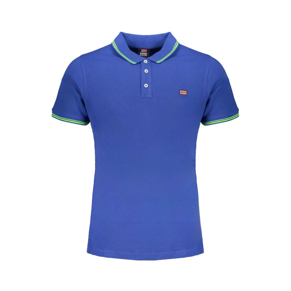 Polo Shirt by Norway 1963 for men in cotton blue presents a crisp silhouette, artfully detailed with a crisp and crisp .