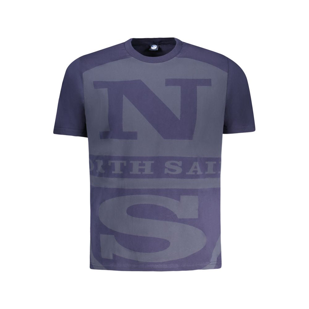 T-Shirt by North Sails for men in cotton blue, signature & print features a plush silhouette, showcasing a sophisticated crew neckline and short-sleeve for a truly plush finish.