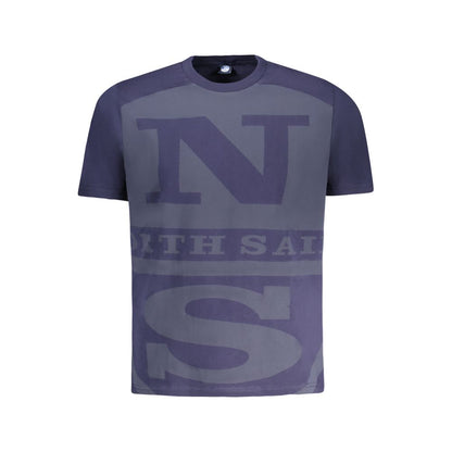 T-Shirt by North Sails for men in cotton blue, signature & print features a plush silhouette, showcasing a sophisticated crew neckline and short-sleeve for a truly plush finish.