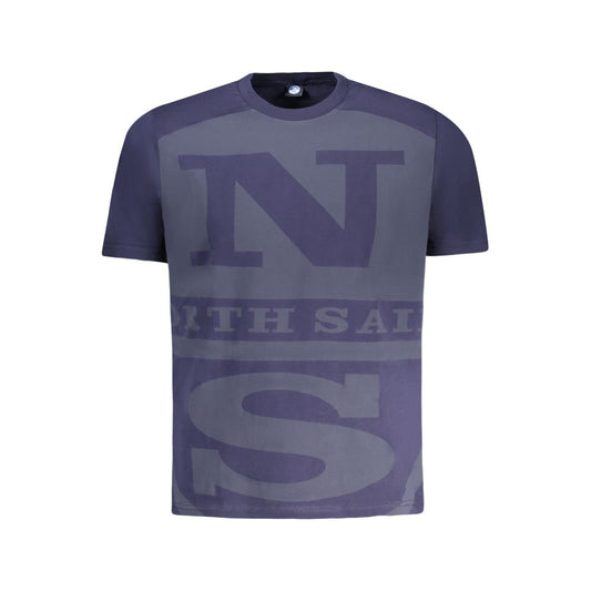 T-Shirt by North Sails for men in cotton blue, signature & print features a plush silhouette, showcasing a sophisticated crew neckline and short-sleeve for a truly plush finish.