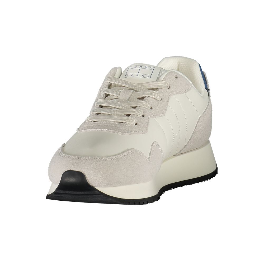 Sneakers by Tommy Hilfiger for men in polyester polyethylene leather blue, white & signature features an sumptuous silhouette, showcasing the premium Men's Casual Polyester Polyethylene Leather Sneakers in a sumptuous casual style that offers a sumptuous finish for refined style.