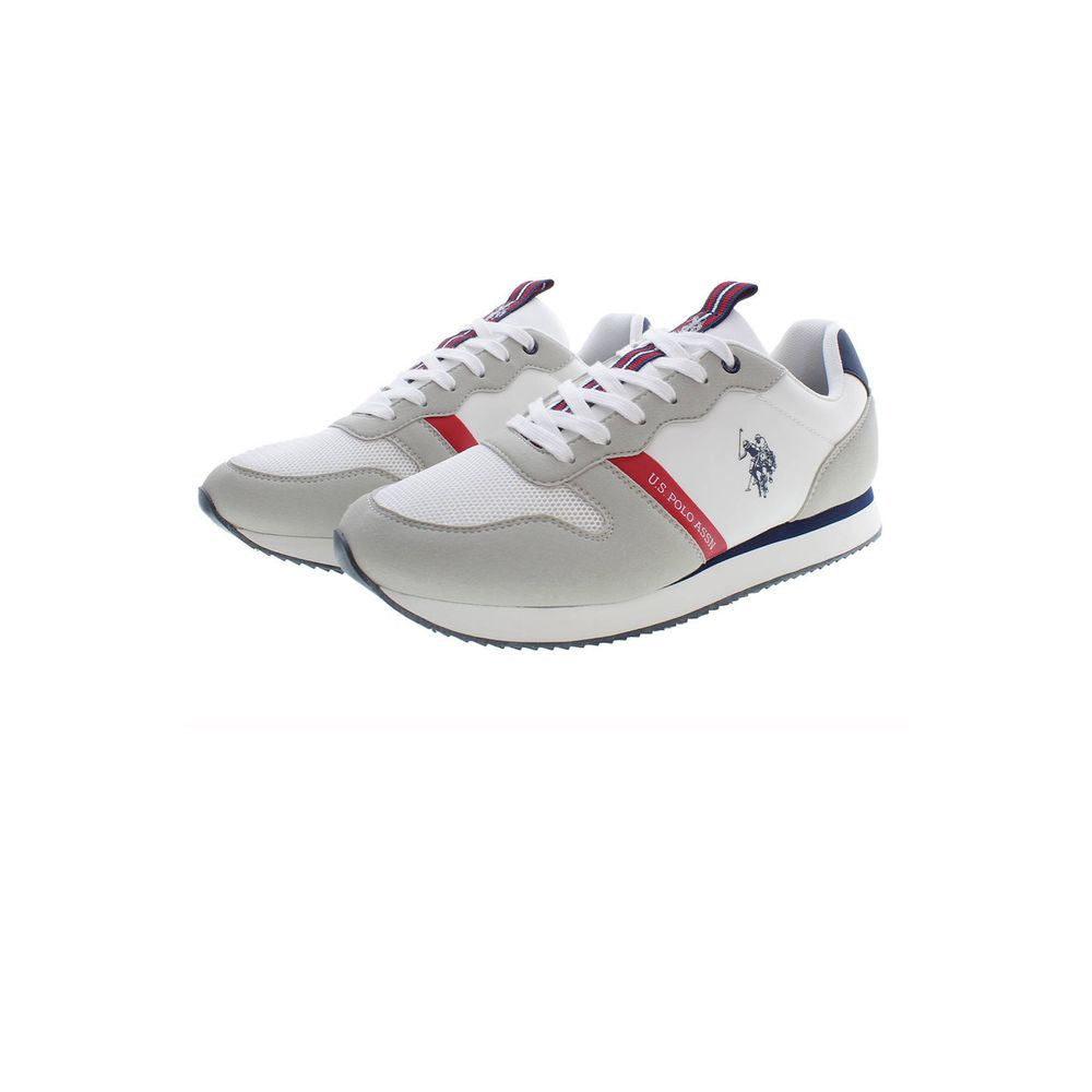Athletic Sneakers by U.S. POLO ASSN. for men in polyester & polyethylene white showcases an impeccable silhouette, defined by an impeccable athletic style design that perfectly captures the essence of the Crisp Men's Athletic Polyester & Polyethylene Sneakers.