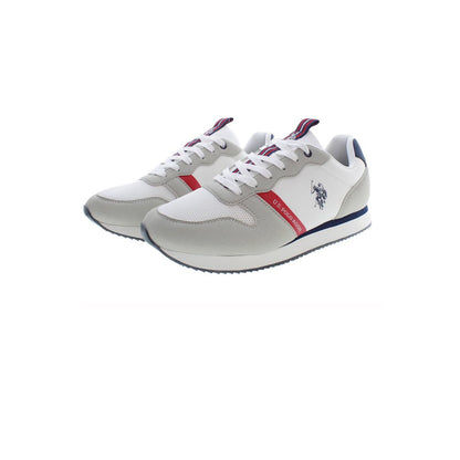Athletic Sneakers by U.S. POLO ASSN. for men in polyester & polyethylene white showcases an impeccable silhouette, defined by an impeccable athletic style design that perfectly captures the essence of the Crisp Men's Athletic Polyester & Polyethylene Sneakers.