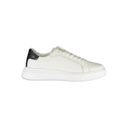 Sneakers by Calvin Klein for men in polyester polyethylene leather white features an sumptuous design from the Men's Casual Polyester Polyethylene Leather Sneakers collection, highlighting a sumptuous casual style for a premium, high-fashion look.
