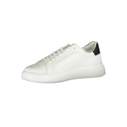 Sneakers by Calvin Klein for men in polyester polyethylene leather white features an opulent silhouette from the Men's Casual Polyester Polyethylene Leather Sneakers collection, showcasing a signature casual style with an opulent finish.