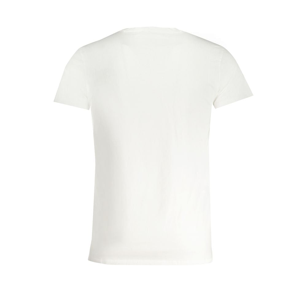 T-Shirt by Trussardi for men in cotton white & print showcases a fashionable silhouette, elegantly detailed with a fashionable and for a sophisticated, high-fashion look.