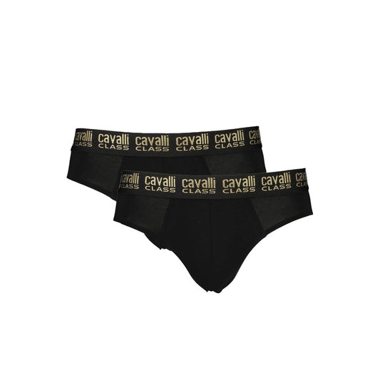 Underwear Briefs by Cavalli Class for men in stretch cotton black & print features an sleek silhouette that ensures a sleek fit, expertly capturing the sophisticated design of this Men's Stretch Cotton Underwear Briefs.