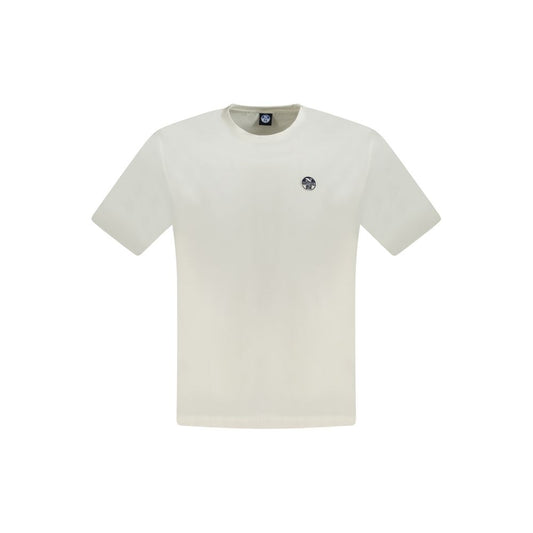 T-Shirt by North Sails for men in cotton white features a plush silhouette, showcasing a sophisticated crew neckline and short-sleeve for a truly plush finish.