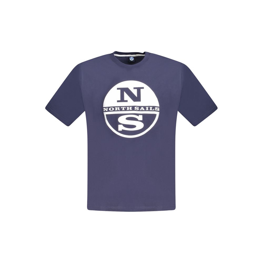 T-Shirt by North Sails for men in cotton canvas blue & print features a plush silhouette, showcasing a sophisticated crew neckline and short-sleeve for a truly plush finish.