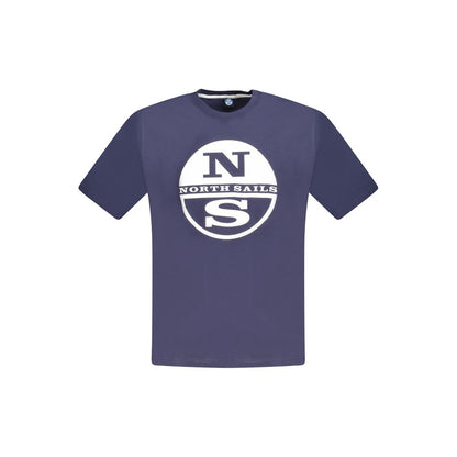 T-Shirt by North Sails for men in cotton canvas blue & print features a plush silhouette, showcasing a sophisticated crew neckline and short-sleeve for a truly plush finish.