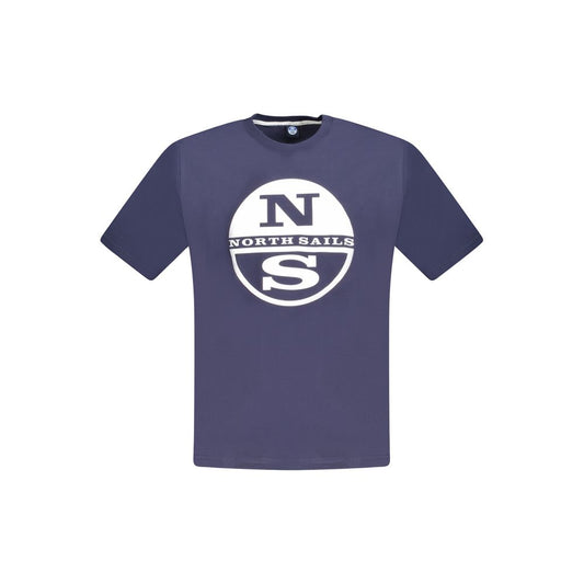 T-Shirt by North Sails for men in cotton canvas blue & print features a plush silhouette, showcasing a sophisticated crew neckline and short-sleeve for a truly plush finish.