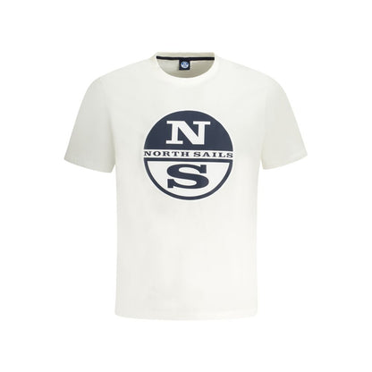 T-Shirt by North Sails for men in cotton white & print features an edgy silhouette, meticulously detailed with a sophisticated short-sleeve and for a truly edgy finish.