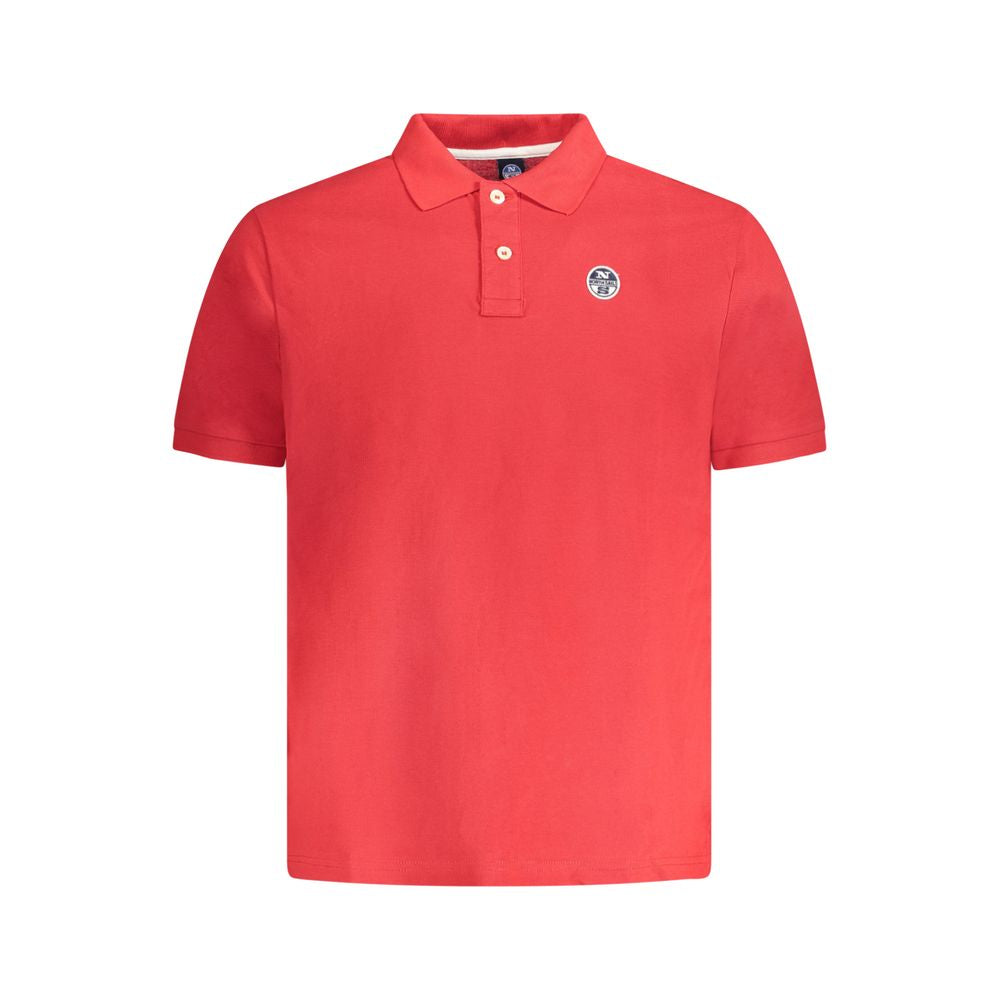 Polo Shirt by North Sails for men in cotton red presents a sleek silhouette, featuring a refined and short-sleeve for a sleek finish.