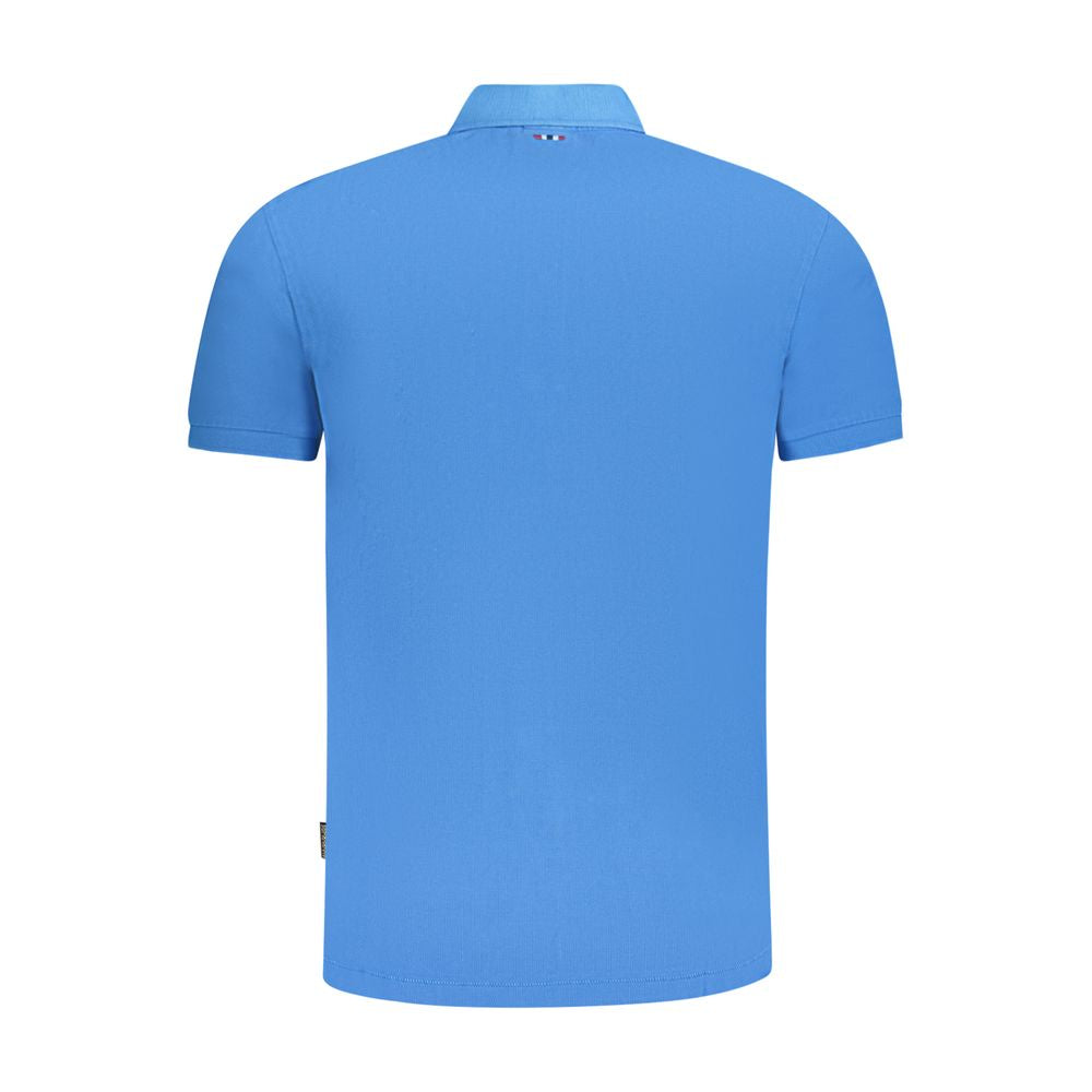Polo Shirt by Napapijri for men in cotton blue, signature & print showcases a enviable silhouette, featuring a refined and for a enviable finish.