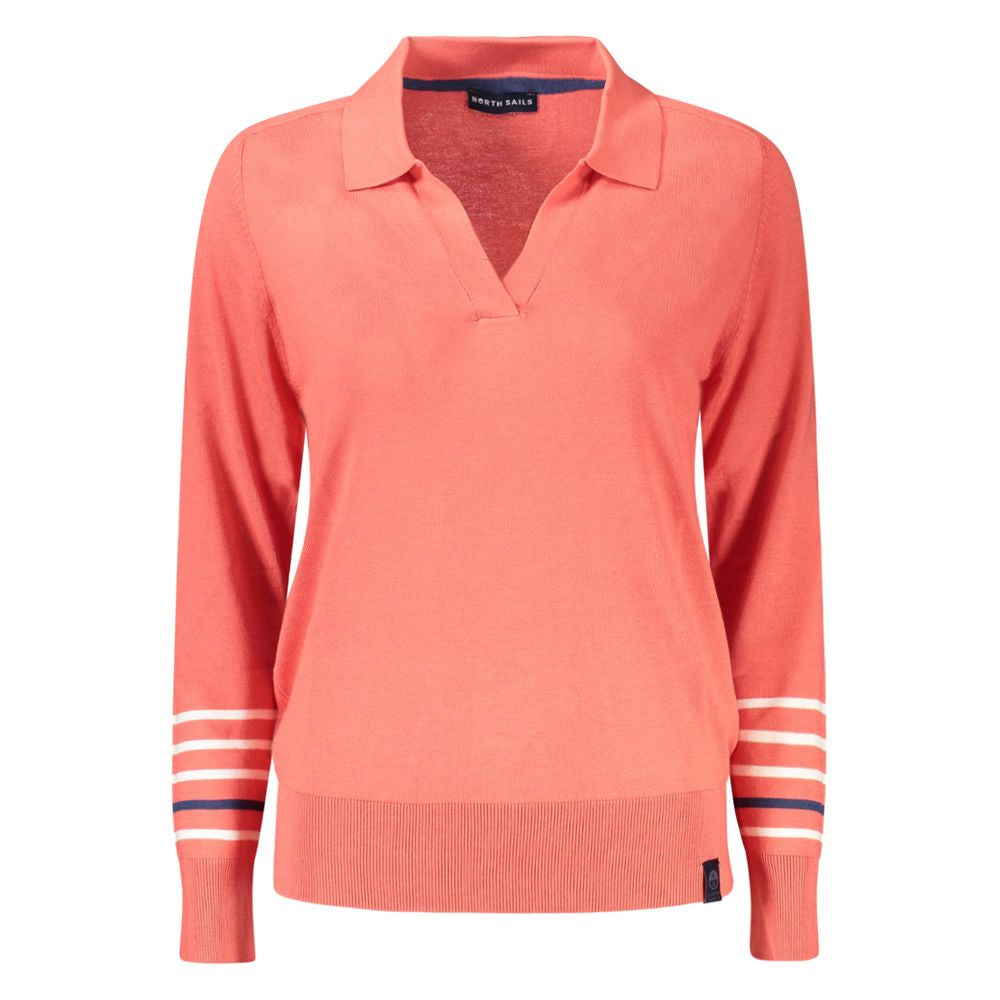 Sweatshirt by North Sails for women in viscose cotton pink showcases a slouchy chic silhouette, artfully detailed with a slouchy chic v-neck neckline and for a slouchy chic finish.