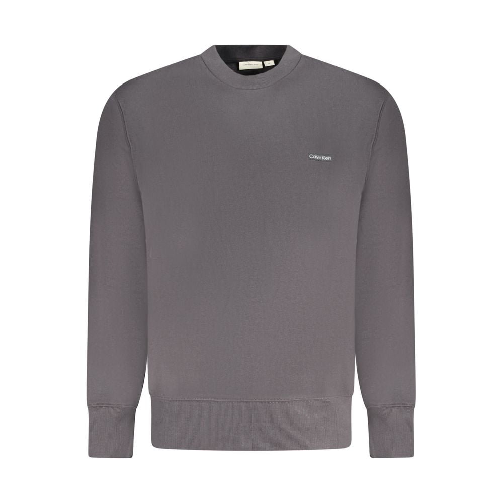 Sweatshirt by Calvin Klein for men in cotton black presents a smart casual silhouette, featuring a smart casual crew neckline and long-sleeve for a sophisticated look.