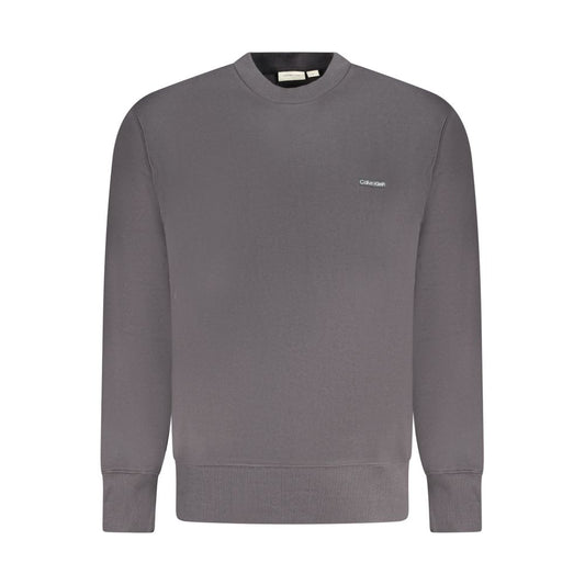 Sweatshirt by Calvin Klein for men in cotton black presents a smart casual silhouette, featuring a smart casual crew neckline and long-sleeve for a sophisticated look.