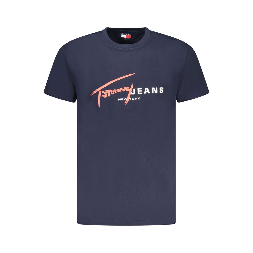 T-Shirt by Tommy Hilfiger for men in cotton blue, patterned & print features an on trend silhouette, perfectly showcasing a on trend and crew neckline for an elevated aesthetic.