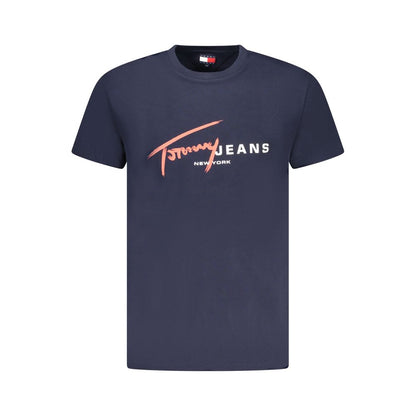 T-Shirt by Tommy Hilfiger for men in cotton blue, patterned & print features an on trend silhouette, perfectly showcasing a on trend and crew neckline for an elevated aesthetic.