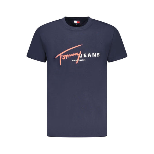 T-Shirt by Tommy Hilfiger for men in cotton blue, patterned & print features an on trend silhouette, perfectly showcasing a on trend and crew neckline for an elevated aesthetic.