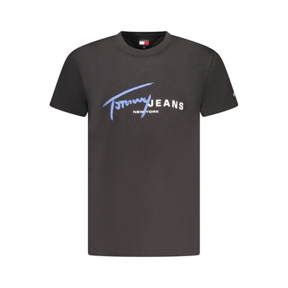 T-Shirt by Tommy Hilfiger for men in cotton black & signature features an edgy silhouette, meticulously detailed with a sophisticated and crew neckline for a truly edgy finish.
