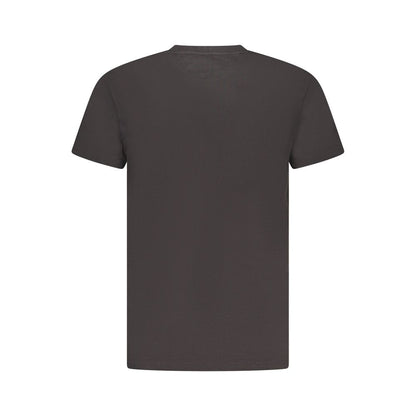 T-Shirt by Tommy Hilfiger for men in cotton black & signature showcases a unassuming silhouette, artfully detailed with a refined crew neckline and unassuming for a sophisticated, contemporary look.