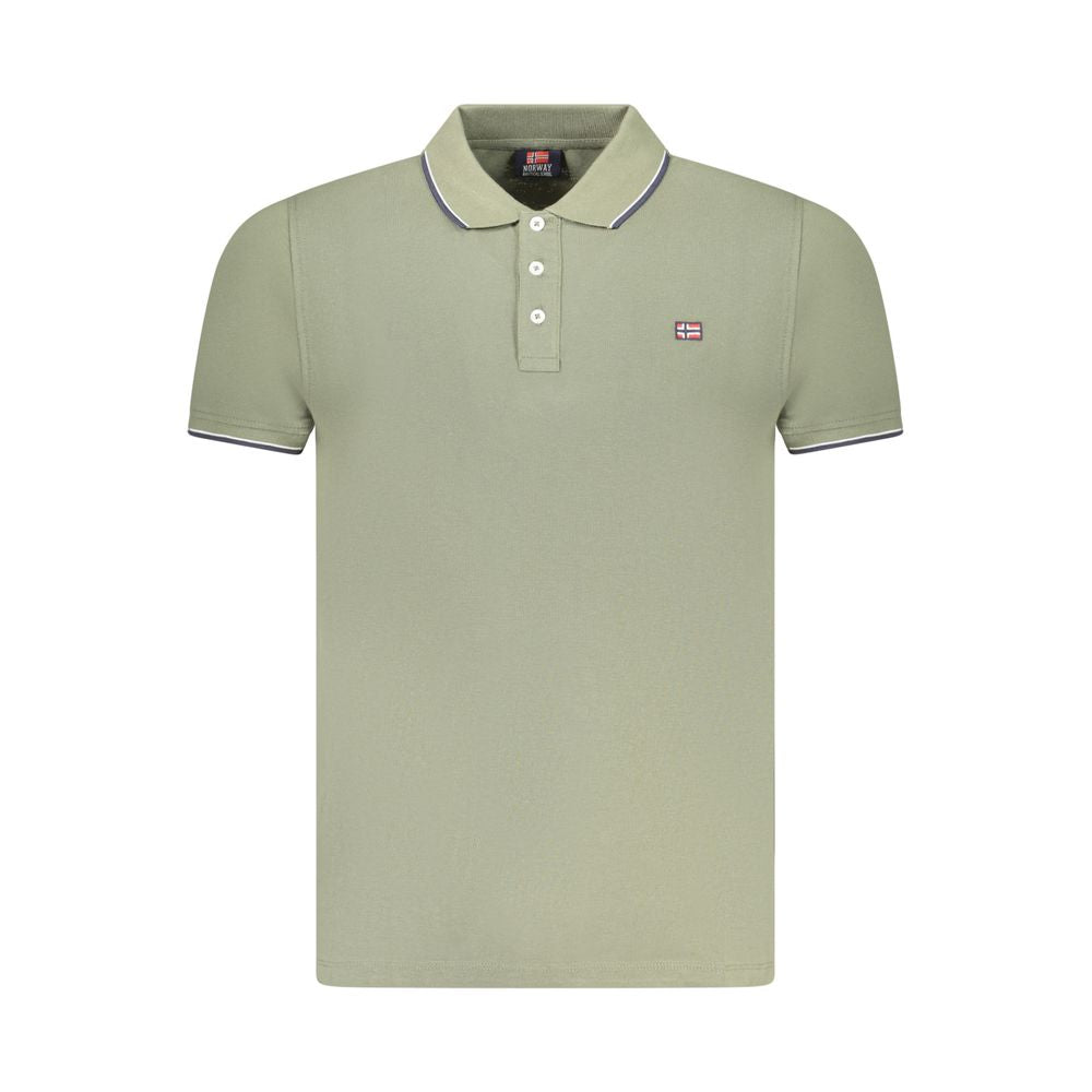 Polo Shirt by Norway 1963 for men in cotton green & signature presents a crisp silhouette, artfully detailed with a crisp and crisp .