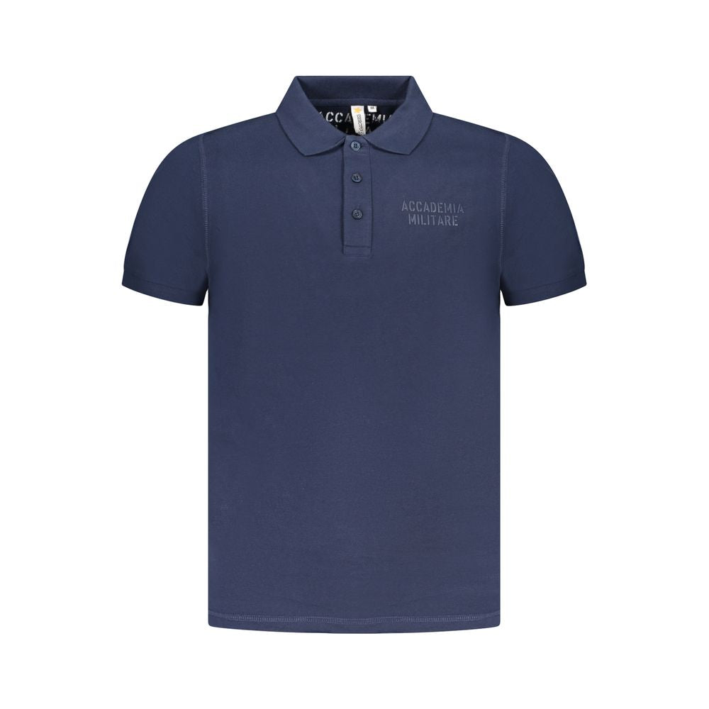 Polo Shirt by Accademia Militare for men in cotton blue & print showcases a sharp silhouette, detailed with a refined and sharp short-sleeve for a sophisticated finish.