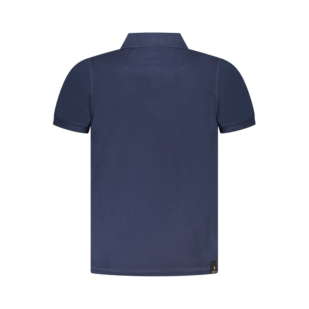 Polo Shirt by Accademia Militare for men in cotton blue & print presents a crisp silhouette, artfully detailed with a crisp and crisp .