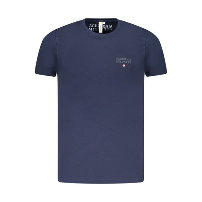T-Shirt by Accademia Militare for men in cotton blue & print features an on trend silhouette, perfectly showcasing a on trend short-sleeve and crew neckline for an elevated aesthetic.