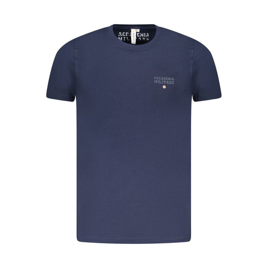 T-Shirt by Accademia Militare for men in cotton blue & print features an on trend silhouette, perfectly showcasing a on trend short-sleeve and crew neckline for an elevated aesthetic.