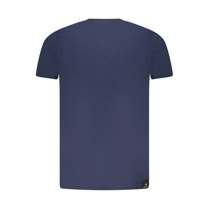 T-Shirt by Accademia Militare for men in cotton blue & print showcases a dramatic silhouette, elegantly detailed with a dramatic crew neckline and for a truly dramatic finish.