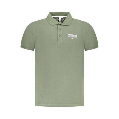 Polo Shirt by Accademia Militare for men in cotton green & print showcases a sharp silhouette, detailed with a refined and sharp short-sleeve for a sophisticated finish.