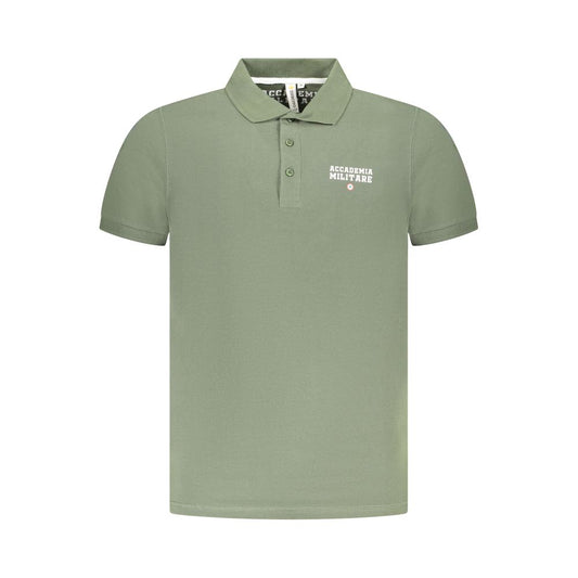 Polo Shirt by Accademia Militare for men in cotton green & print showcases a sharp silhouette, detailed with a refined and sharp short-sleeve for a sophisticated finish.