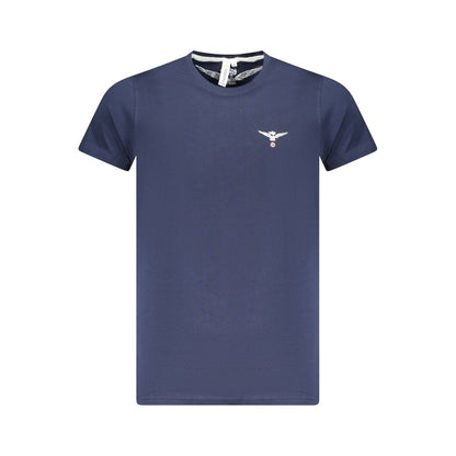 T-Shirt by Accademia Militare for men in cotton blue & print features a plush silhouette, showcasing a sophisticated crew neckline and short-sleeve for a truly plush finish.