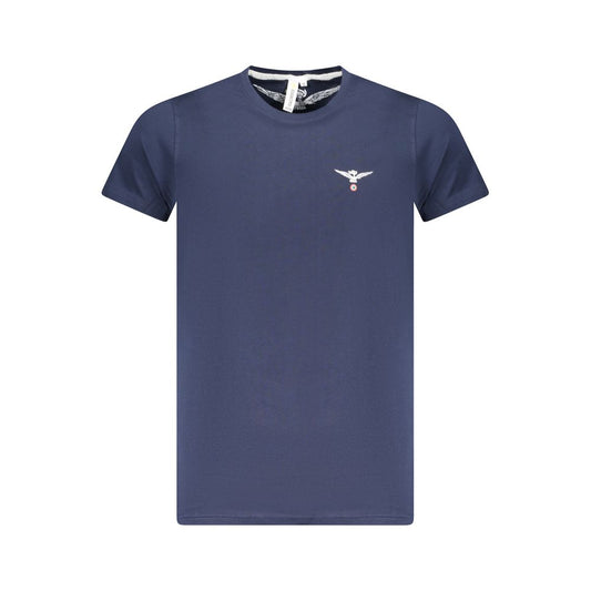 T-Shirt by Accademia Militare for men in cotton blue & print features a plush silhouette, showcasing a sophisticated crew neckline and short-sleeve for a truly plush finish.