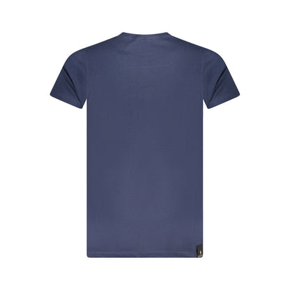 T-Shirt by Accademia Militare for men in cotton blue & print showcases a unassuming silhouette, artfully detailed with a refined and unassuming for a sophisticated, contemporary look.