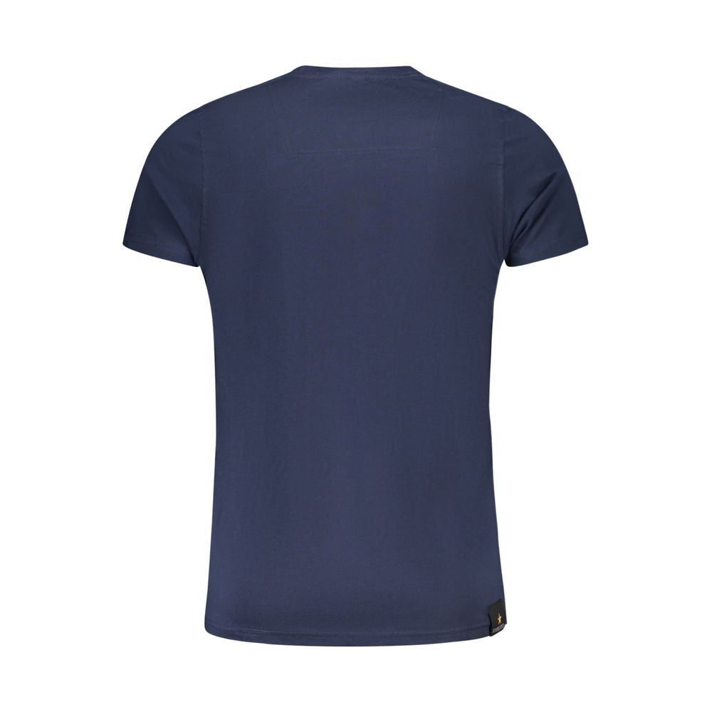 T-Shirt by Accademia Militare for men in cotton blue & print showcases a fashionable silhouette, elegantly detailed with a fashionable and crew neckline for a sophisticated, high-fashion look.