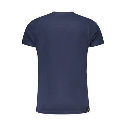 T-Shirt by Accademia Militare for men in cotton blue & print showcases a fashionable silhouette, elegantly detailed with a fashionable and crew neckline for a sophisticated, high-fashion look.